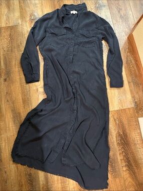 Cloth and Stone Shirt Dress maxi Size M navy Tencel